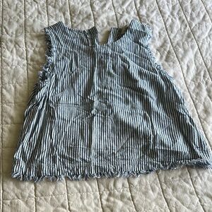 Thread & Supply Striped Sleeveless Top with Frayed Edges